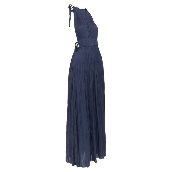 Ulla Johnson Dresses & Skirts - ULLA JOHNSON midnight blue pleated halter neck drawstring tie midi dress US0 XS